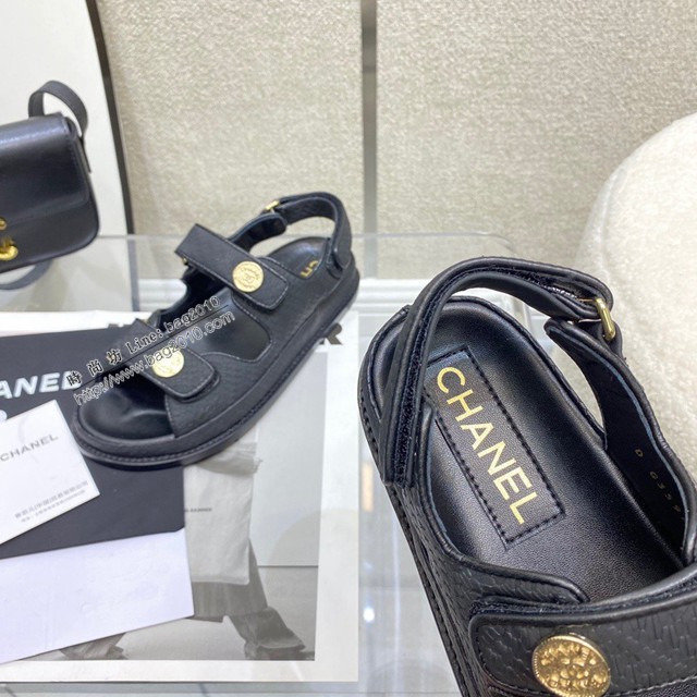 chanel香奈兒2022早春最新一季魔術貼涼鞋 沙灘涼鞋 dx3277